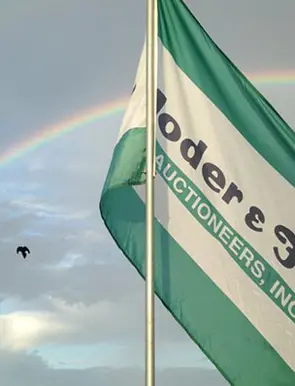 Yoder And Frey Flag With Rainbow